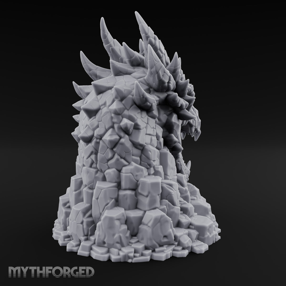 Rockslide Roar Stone Dragon Head Statue