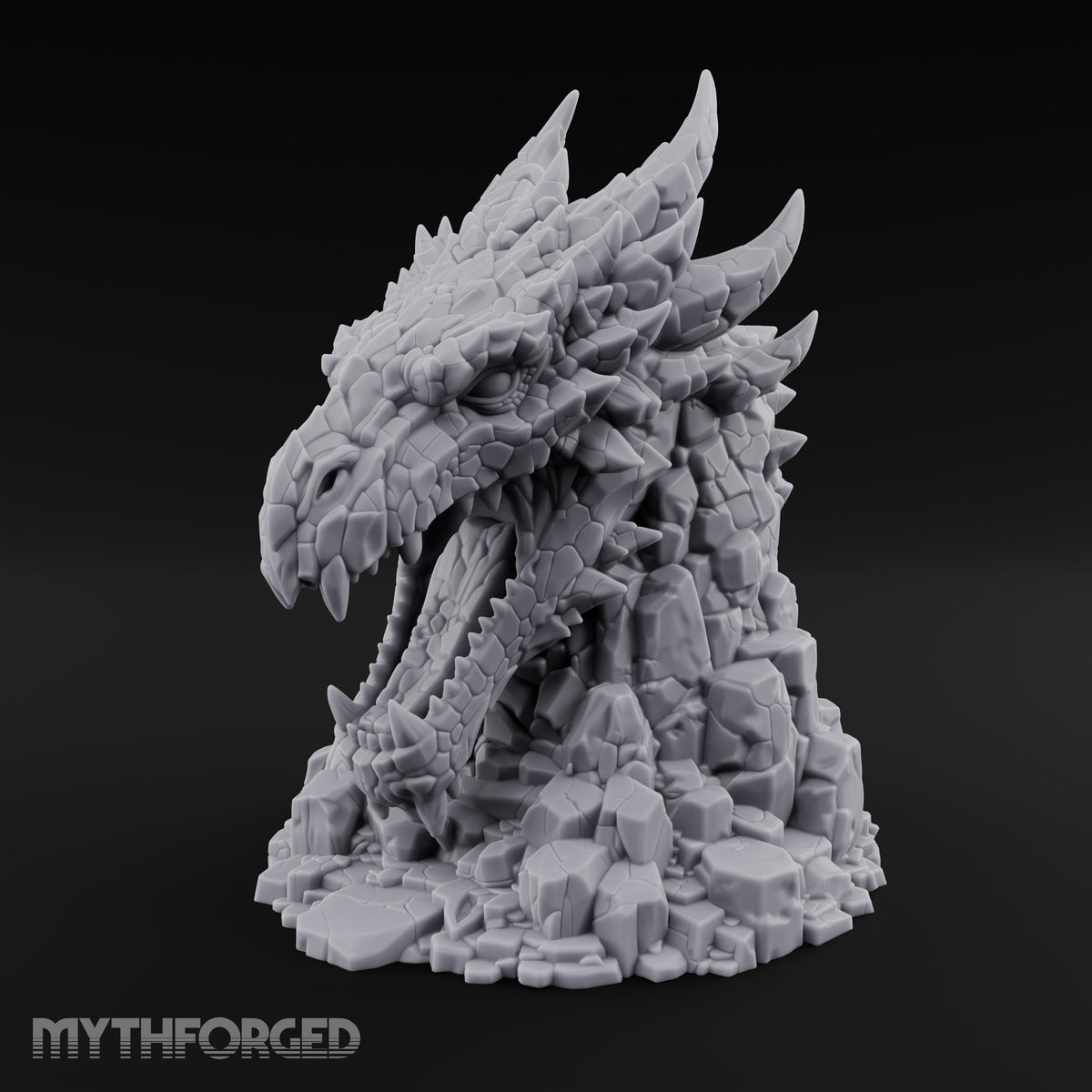 Rockslide Roar Stone Dragon Head Statue