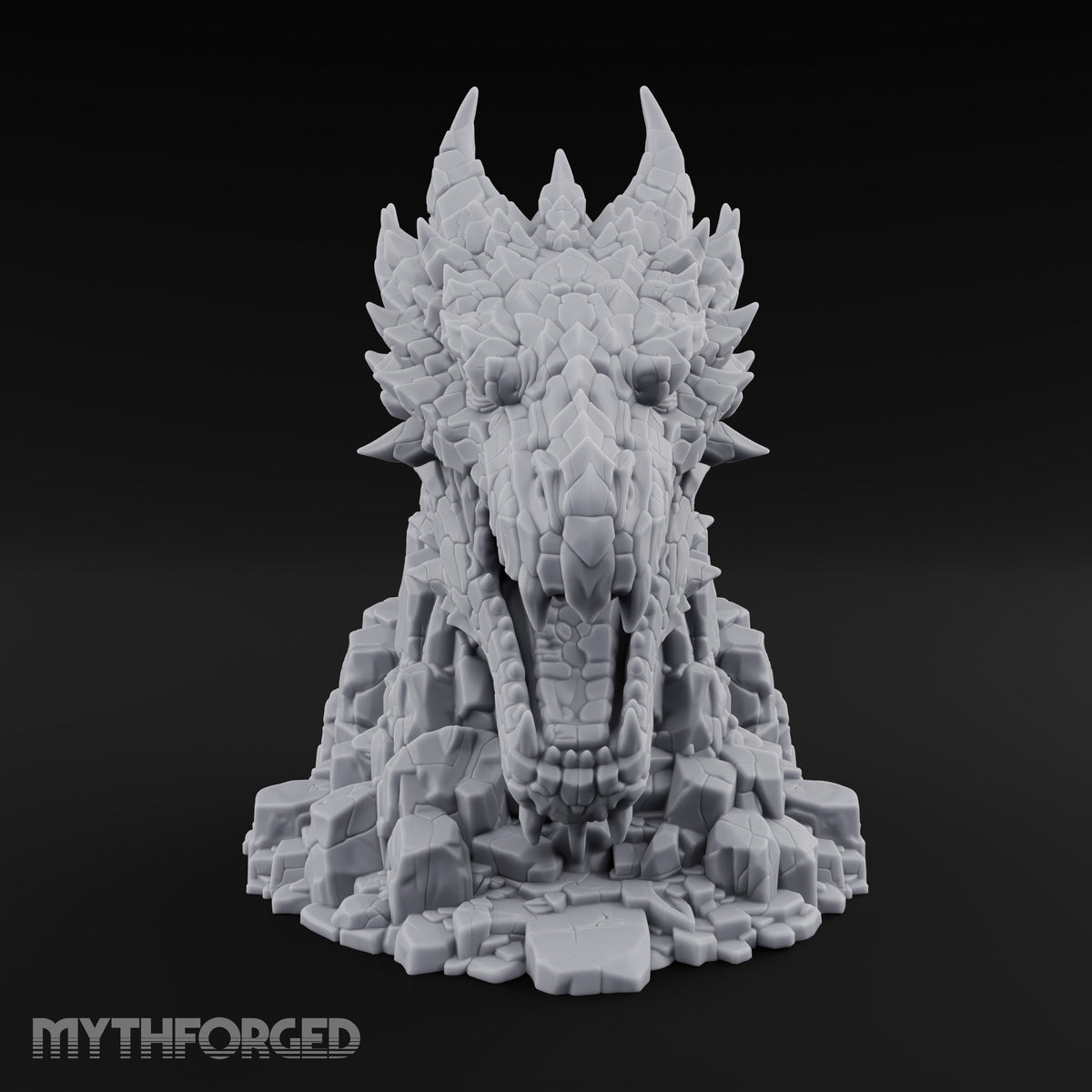 Rockslide Roar Stone Dragon Head Statue