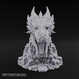 Rockslide Roar Stone Dragon Head Statue