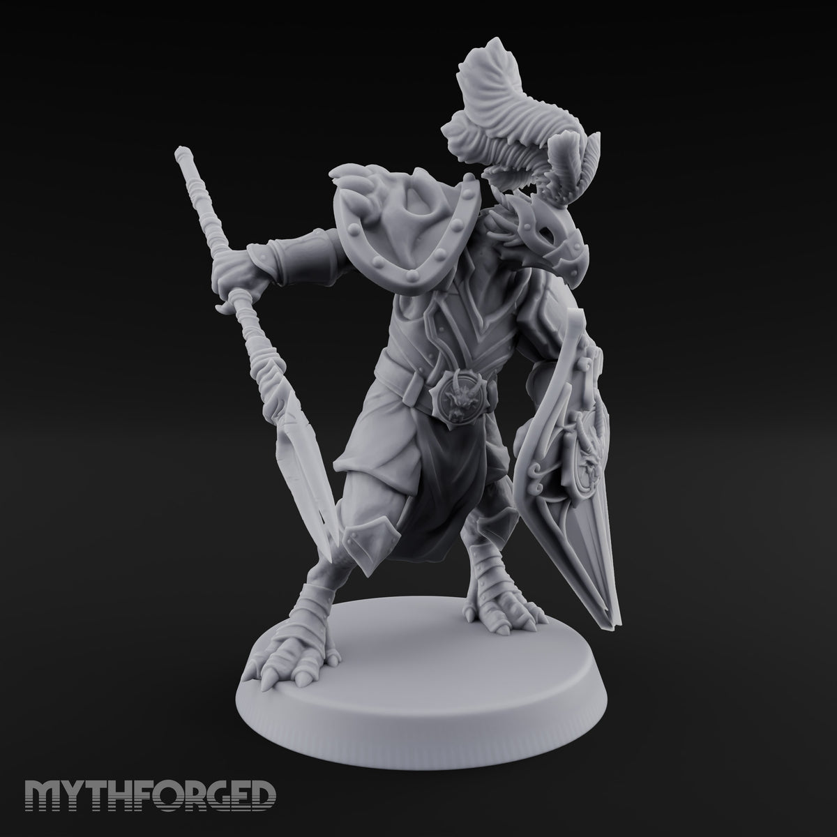 Shield Cocked, Fork Trailing Dragonborn Warden Leader