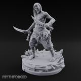 Dual Blades Dancing Draugr Assassin Miniature for Dungeons and Dragons, Pathfinder or other TTRPGs