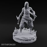Dual Blades Dancing Draugr Assassin Miniature for Dungeons and Dragons, Pathfinder or other TTRPGs