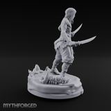 Dual Blades Dancing Draugr Assassin Miniature for Dungeons and Dragons, Pathfinder or other TTRPGs