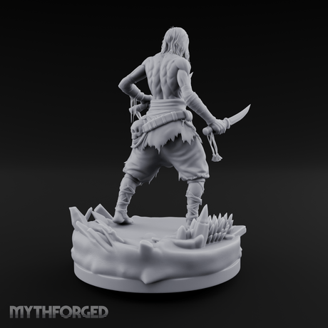 Dual Blades Dancing Draugr Assassin Miniature for Dungeons and Dragons, Pathfinder or other TTRPGs