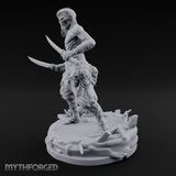 Dual Blades Dancing Draugr Assassin Miniature for Dungeons and Dragons, Pathfinder or other TTRPGs