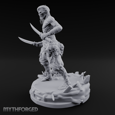 Dual Blades Dancing Draugr Assassin Miniature for Dungeons and Dragons, Pathfinder or other TTRPGs