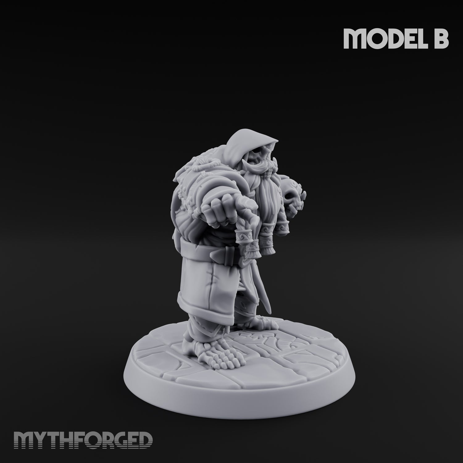 Skull Hurling Draugr Skullcaster B Miniature for Dungeons and Dragons, Pathfinder or other TTRPGs