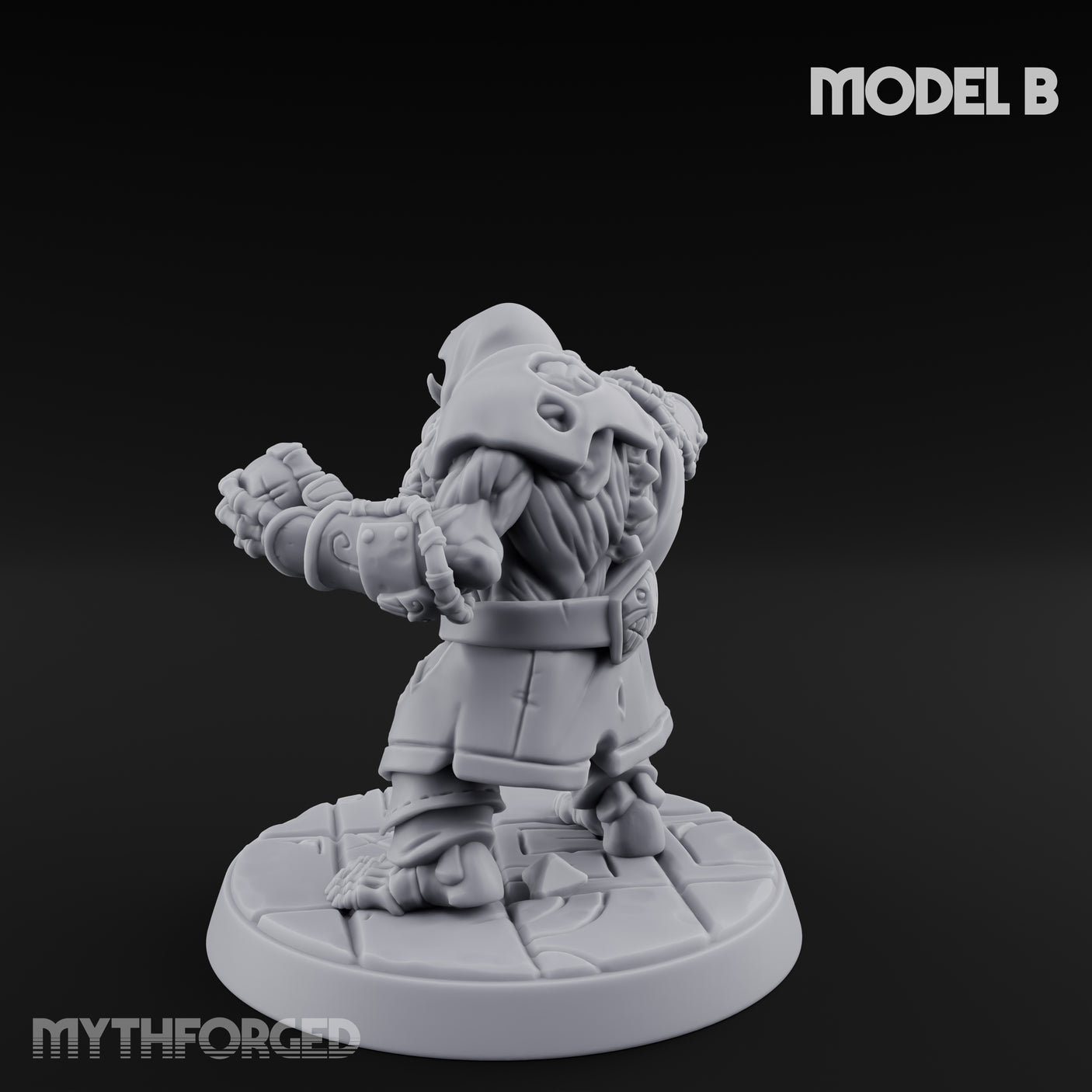 Skull Hurling Draugr Skullcaster B Miniature for Dungeons and Dragons, Pathfinder or other TTRPGs