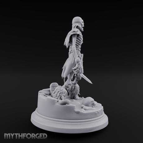 Mouth Agape Wailing Draugr Warrior Miniature for Dungeons and Dragons, Pathfinder or other TTRPGs