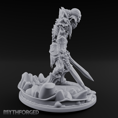 Erupting From Ruin Draugr Warlord Miniature for Dungeons and Dragons, Pathfinder or other TTRPGs