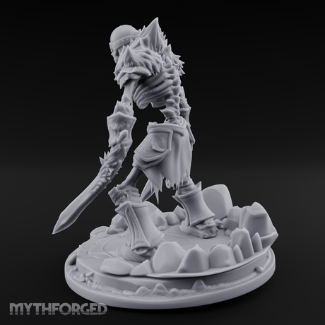 Erupting From Ruin Draugr Warlord Miniature for Dungeons and Dragons, Pathfinder or other TTRPGs
