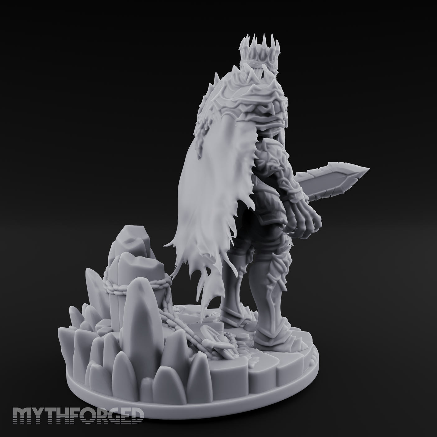 Tattered And Towering Draugr Leader Miniature for Dungeons and Dragons, Pathfinder or other TTRPGs