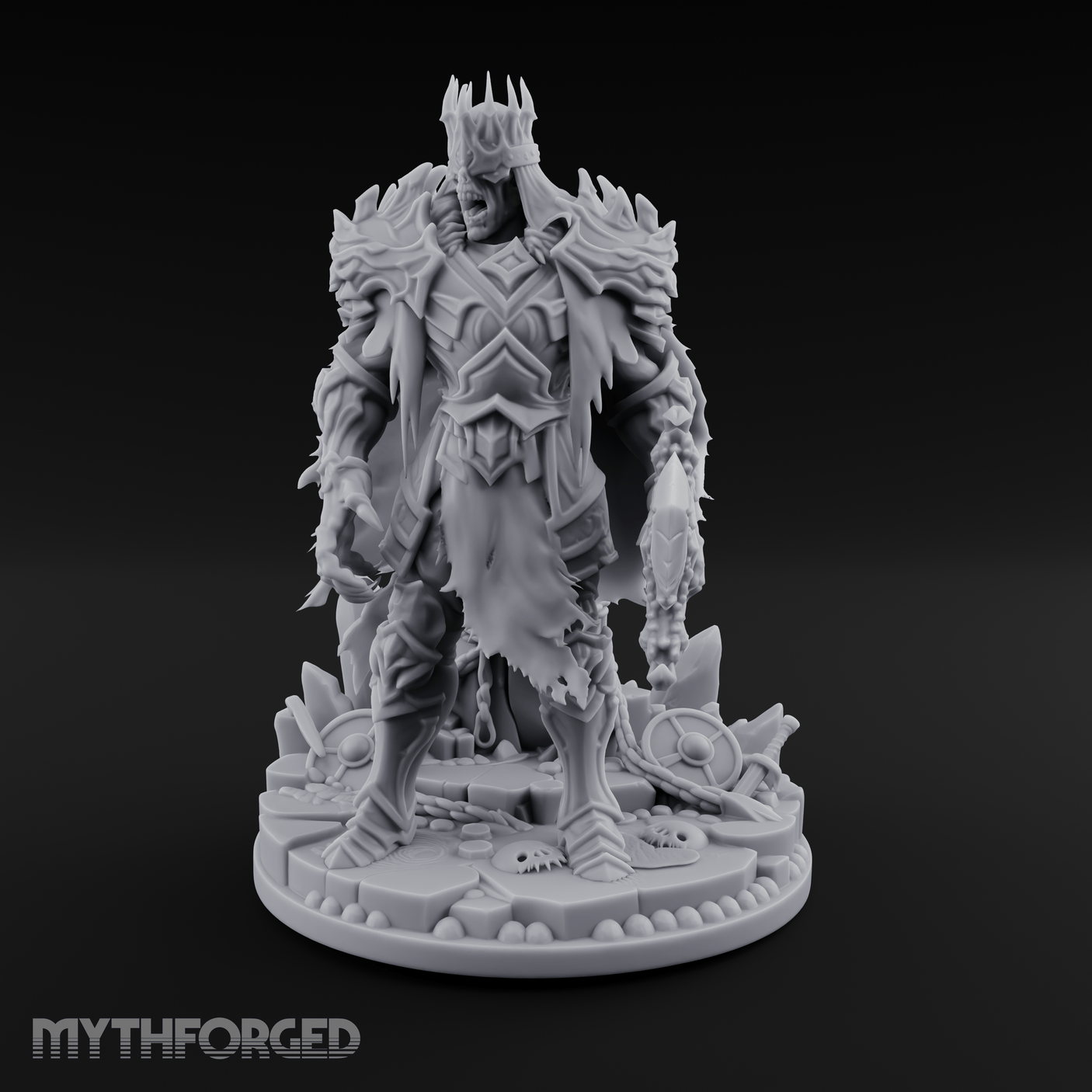 Tattered And Towering Draugr Leader Miniature for Dungeons and Dragons, Pathfinder or other TTRPGs