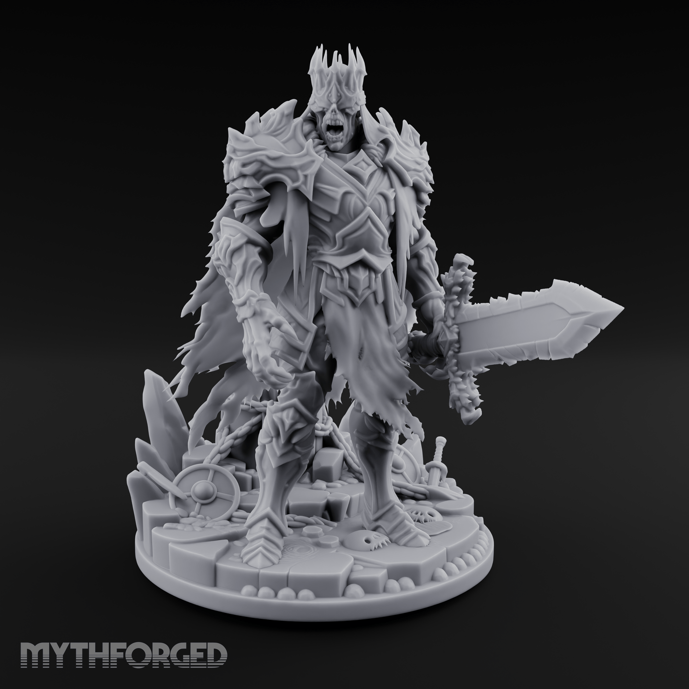 Tattered And Towering Draugr Leader Miniature for Dungeons and Dragons, Pathfinder or other TTRPGs