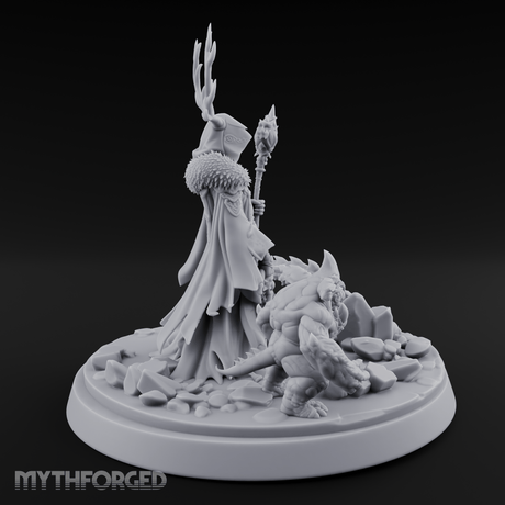 Antlered Summoning Draugr Shaman Miniature for Dungeons and Dragons, Pathfinder or other TTRPGs