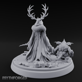Antlered Summoning Draugr Shaman Miniature for Dungeons and Dragons, Pathfinder or other TTRPGs
