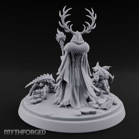 Antlered Summoning Draugr Shaman Miniature for Dungeons and Dragons, Pathfinder or other TTRPGs