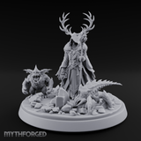 Antlered Summoning Draugr Shaman Miniature for Dungeons and Dragons, Pathfinder or other TTRPGs
