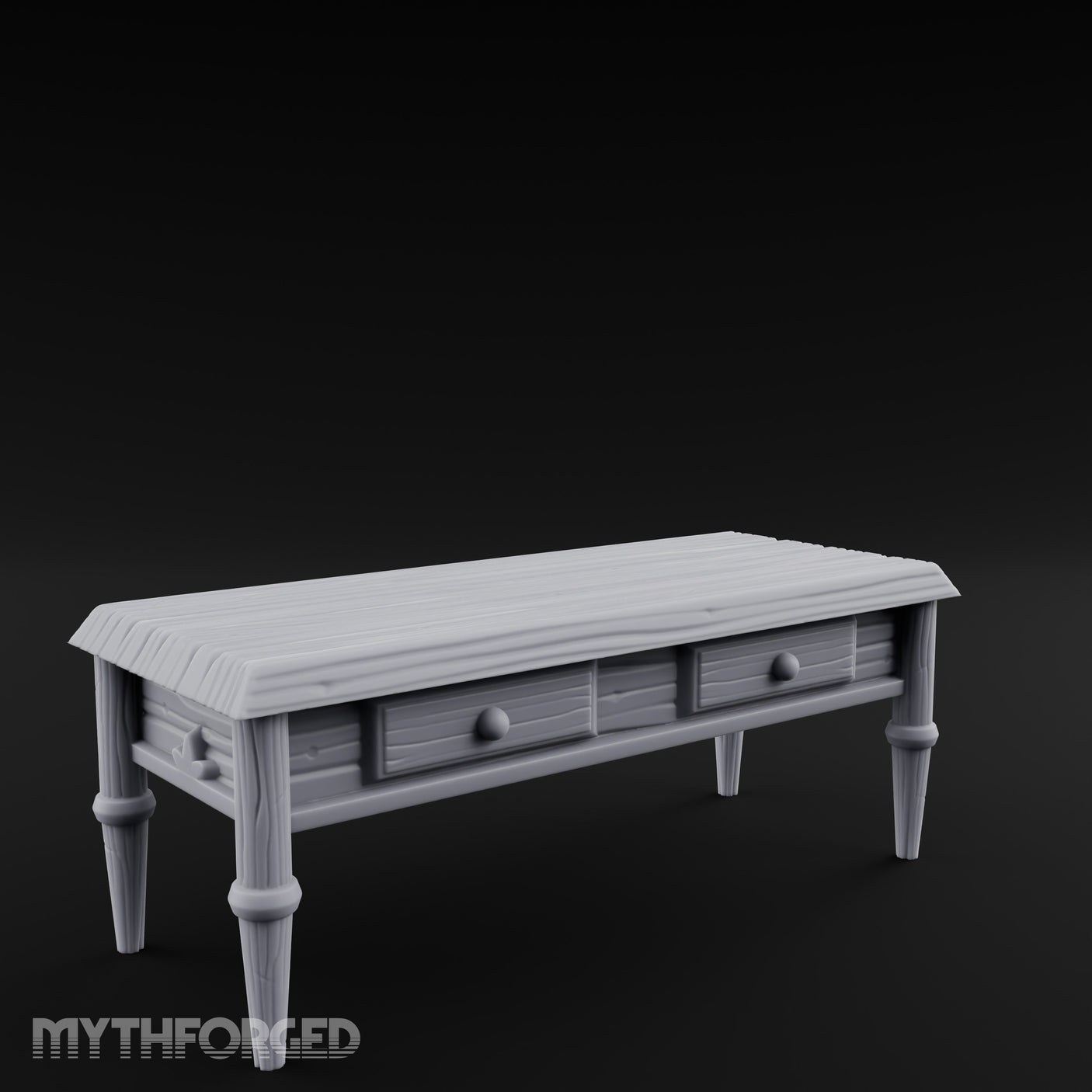 Drawer-Fitted Tapered-Leg Noble Writing Table Miniature for Dungeons and Dragons, Pathfinder or other TTRPGs