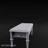 Drawer-Fitted Tapered-Leg Noble Writing Table Miniature for Dungeons and Dragons, Pathfinder or other TTRPGs