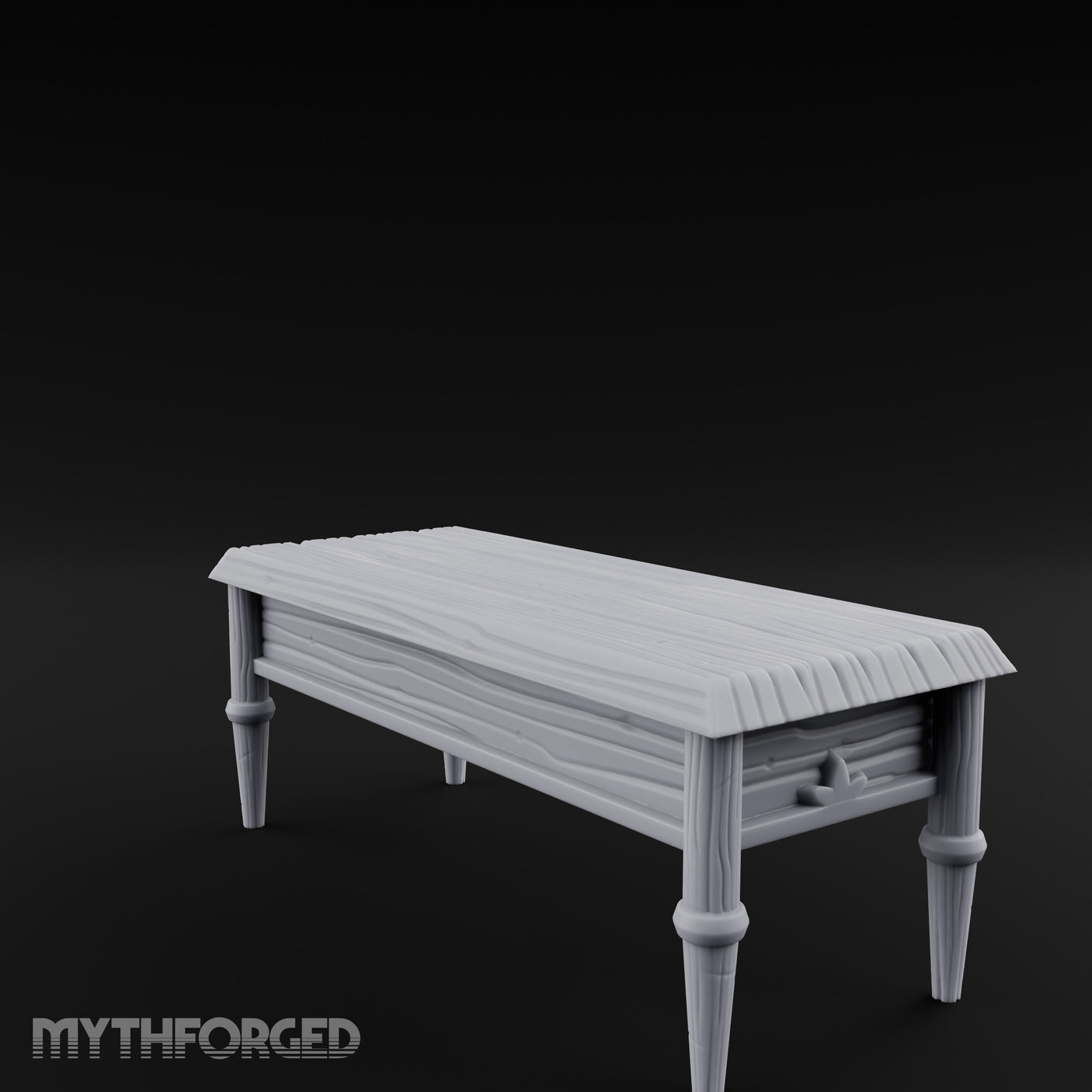Drawer-Fitted Tapered-Leg Noble Writing Table Miniature for Dungeons and Dragons, Pathfinder or other TTRPGs
