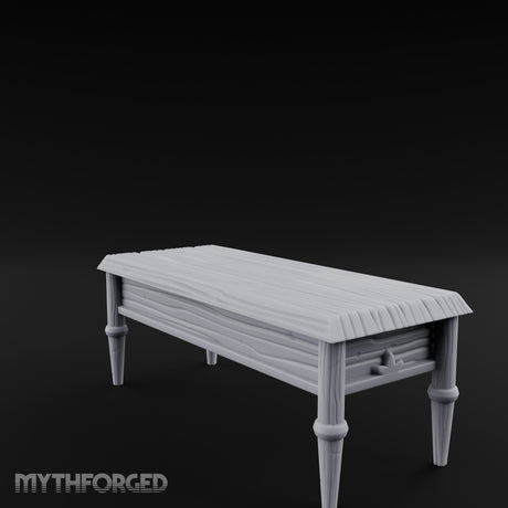 Drawer-Fitted Tapered-Leg Noble Writing Table Miniature for Dungeons and Dragons, Pathfinder or other TTRPGs