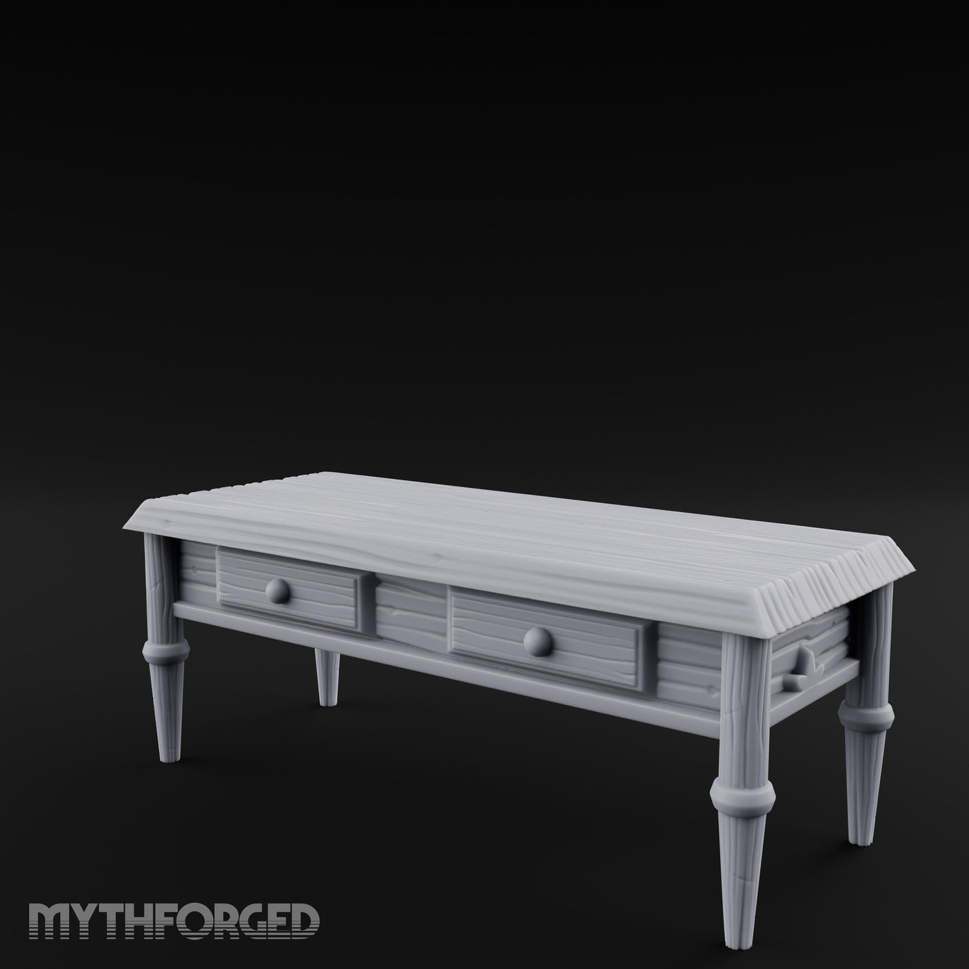Drawer-Fitted Tapered-Leg Noble Writing Table Miniature for Dungeons and Dragons, Pathfinder or other TTRPGs