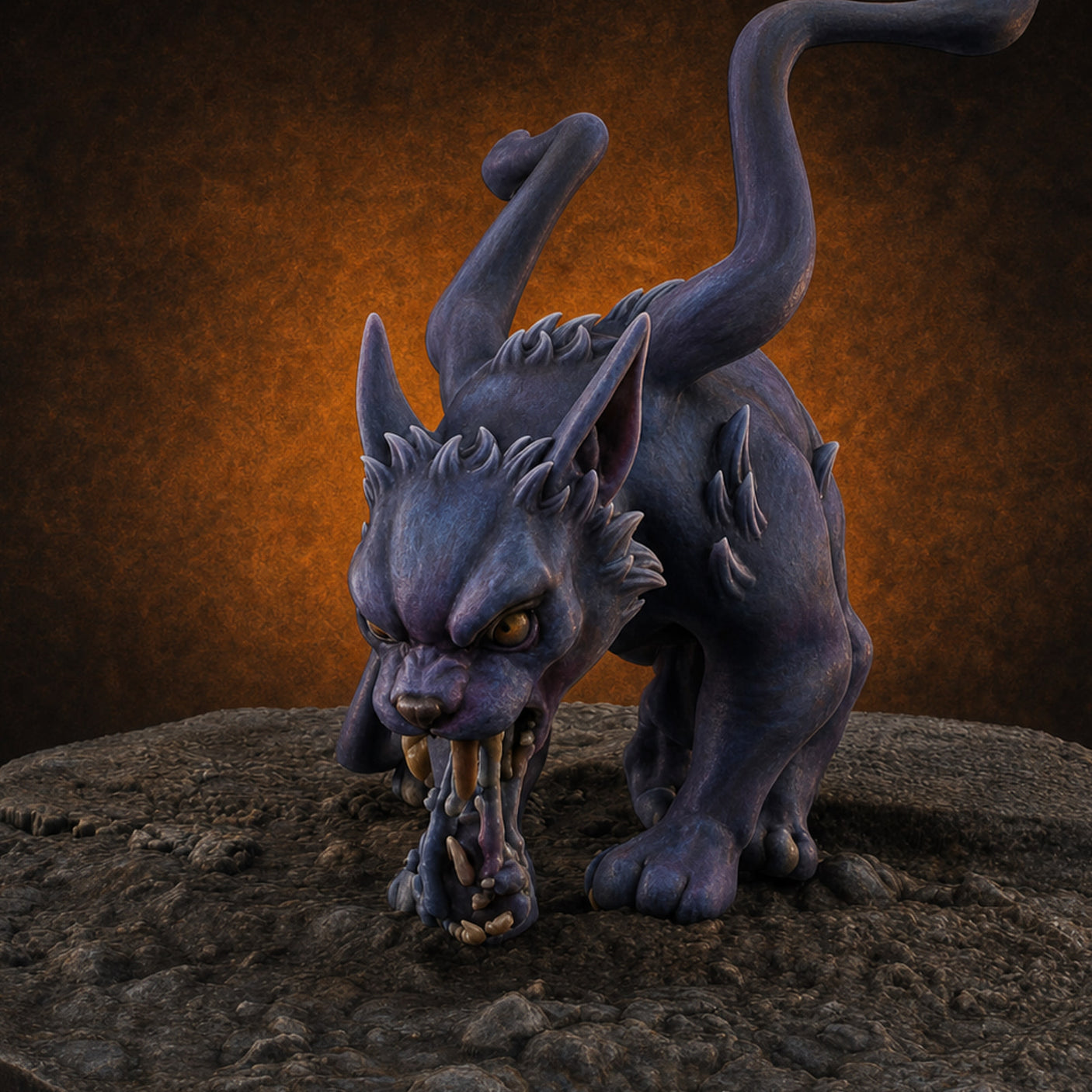 Drool Dripping Prowling Displacer Beast Cub — painted concept preview (miniature supplied unpainted)