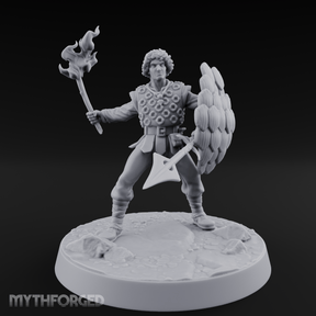 Torch Aloft Triumphant Human Spearman Miniature for Dungeons and Dragons, Pathfinder or other TTRPGs