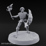 Torch Aloft Triumphant Human Spearman Miniature for Dungeons and Dragons, Pathfinder or other TTRPGs