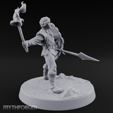 Torch Aloft Triumphant Human Spearman Miniature for Dungeons and Dragons, Pathfinder or other TTRPGs