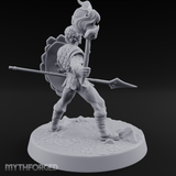 Torch Aloft Triumphant Human Spearman Miniature for Dungeons and Dragons, Pathfinder or other TTRPGs