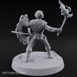 Torch Aloft Triumphant Human Spearman Miniature for Dungeons and Dragons, Pathfinder or other TTRPGs