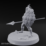Torch Aloft Triumphant Human Spearman Miniature for Dungeons and Dragons, Pathfinder or other TTRPGs