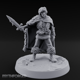 Cape Sweeping Swordsman Human Barbarian Miniature for Dungeons and Dragons, Pathfinder or other TTRPGs