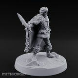 Cape Sweeping Swordsman Human Barbarian Miniature for Dungeons and Dragons, Pathfinder or other TTRPGs
