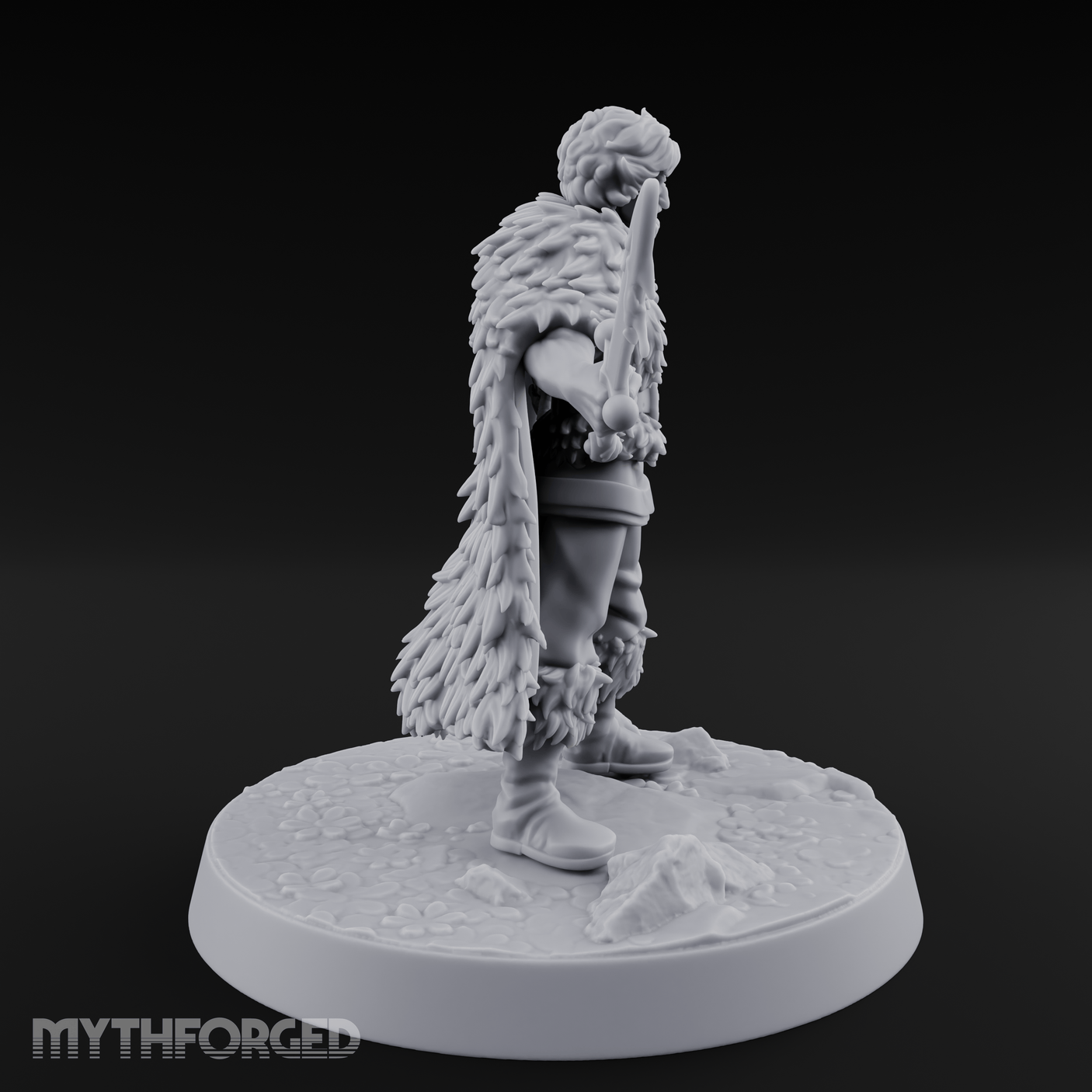 Cape Sweeping Swordsman Human Barbarian Miniature for Dungeons and Dragons, Pathfinder or other TTRPGs