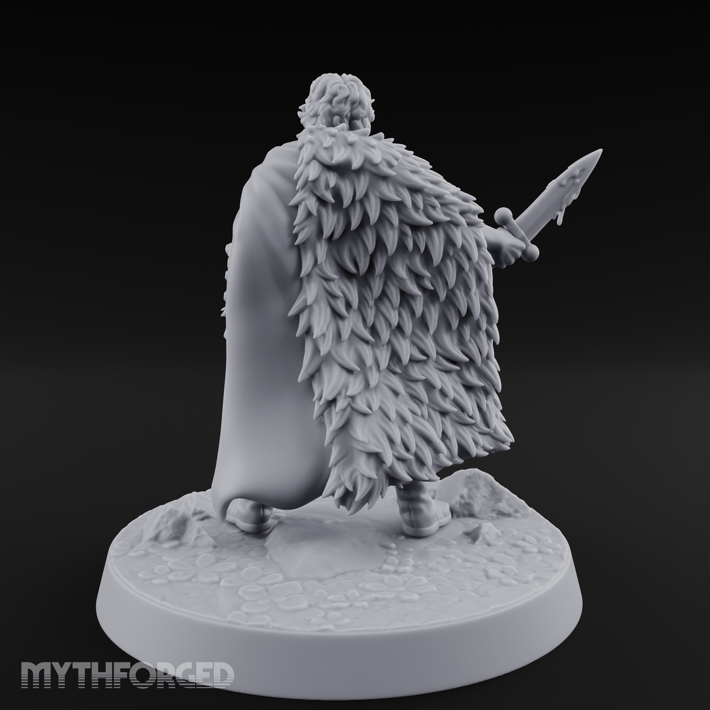 Cape Sweeping Swordsman Human Barbarian Miniature for Dungeons and Dragons, Pathfinder or other TTRPGs