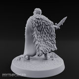 Cape Sweeping Swordsman Human Barbarian Miniature for Dungeons and Dragons, Pathfinder or other TTRPGs