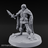Cape Sweeping Swordsman Human Barbarian Miniature for Dungeons and Dragons, Pathfinder or other TTRPGs
