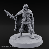 Cape Sweeping Swordsman Human Barbarian Miniature for Dungeons and Dragons, Pathfinder or other TTRPGs