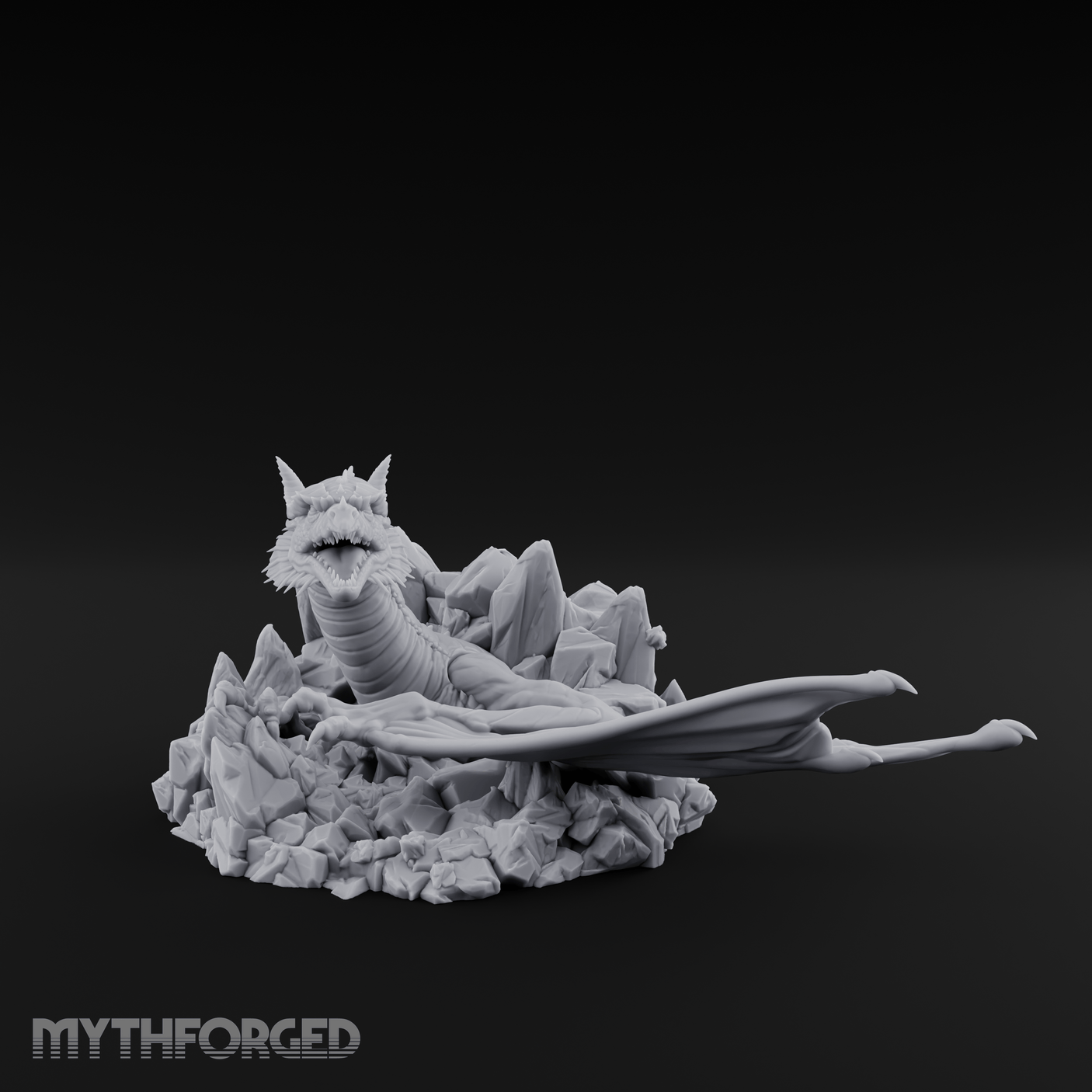 Sprawling On Stone Red Dragon Lounger Miniature for Dungeons and Dragons, Pathfinder or other TTRPGs