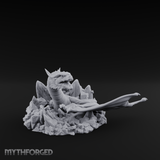 Sprawling On Stone Red Dragon Lounger Miniature for Dungeons and Dragons, Pathfinder or other TTRPGs