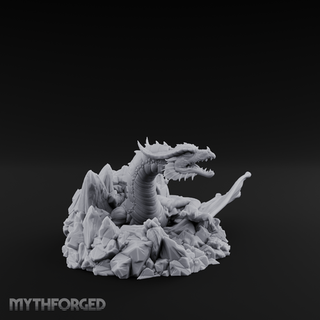 Sprawling On Stone Red Dragon Lounger Miniature for Dungeons and Dragons, Pathfinder or other TTRPGs