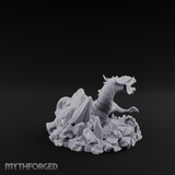 Sprawling On Stone Red Dragon Lounger Miniature for Dungeons and Dragons, Pathfinder or other TTRPGs