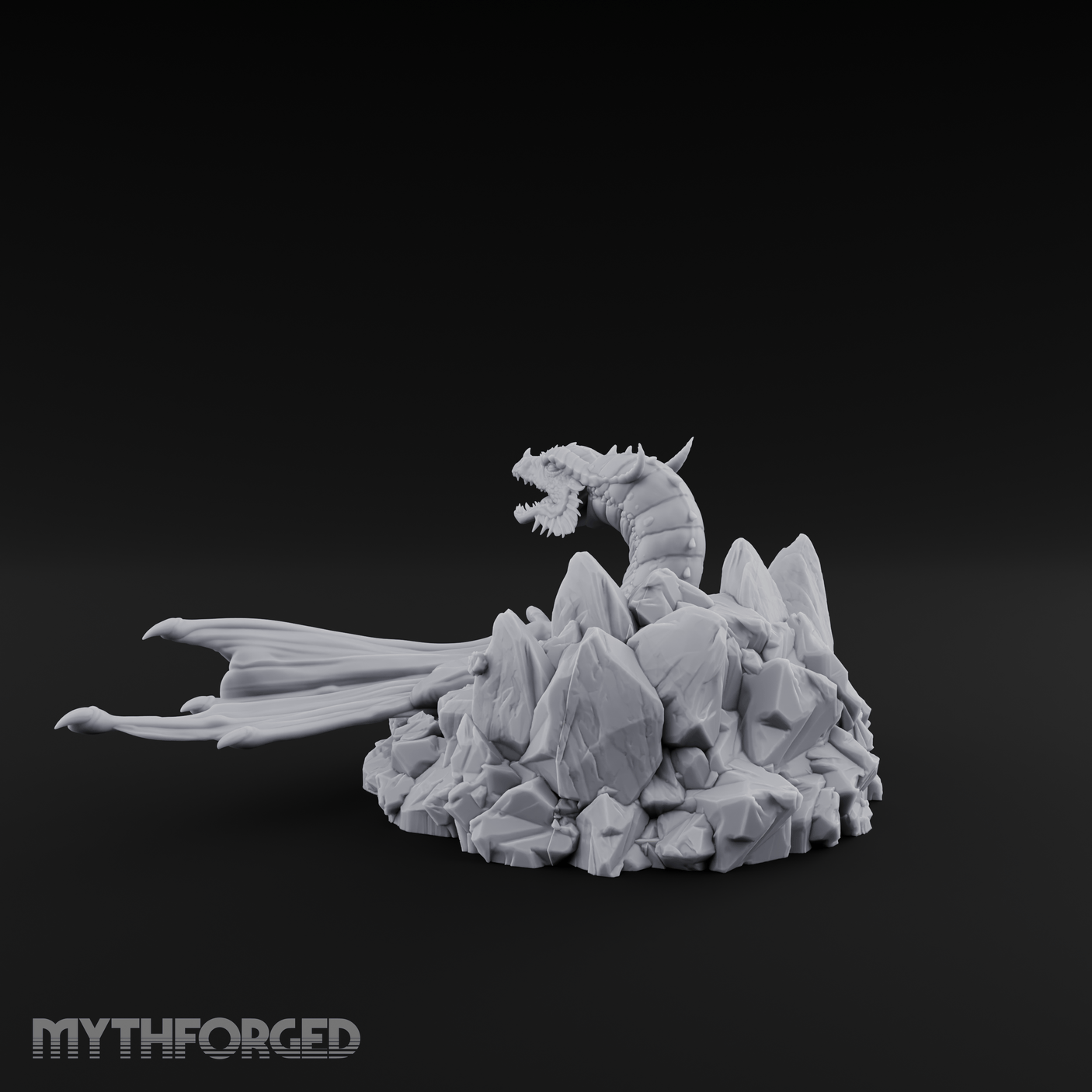 Sprawling On Stone Red Dragon Lounger Miniature for Dungeons and Dragons, Pathfinder or other TTRPGs