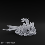 Sprawling On Stone Red Dragon Lounger Miniature for Dungeons and Dragons, Pathfinder or other TTRPGs