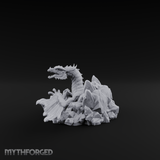 Sprawling On Stone Red Dragon Lounger Miniature for Dungeons and Dragons, Pathfinder or other TTRPGs