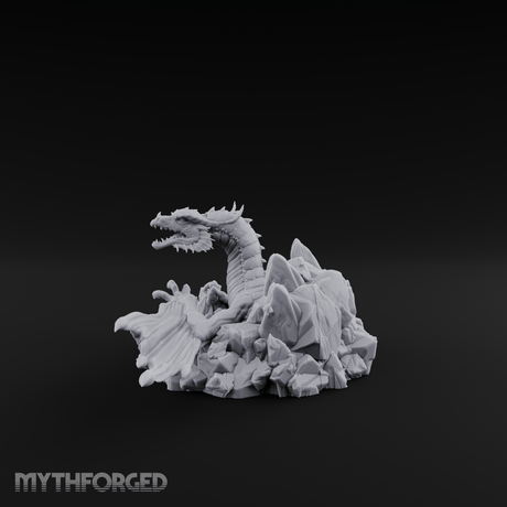 Sprawling On Stone Red Dragon Lounger Miniature for Dungeons and Dragons, Pathfinder or other TTRPGs